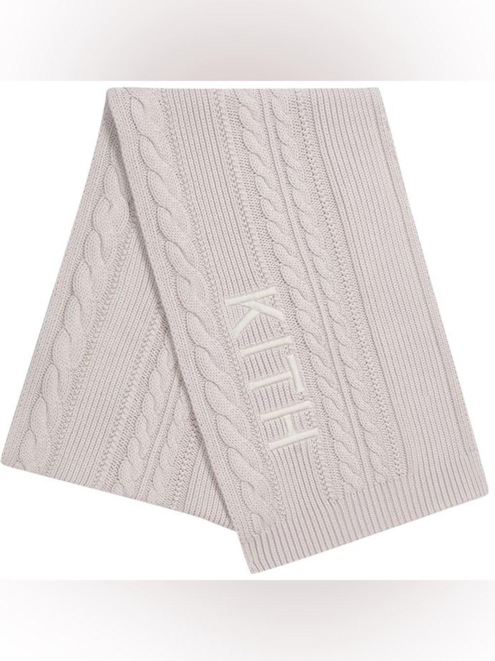 Cable Knit KITH Scarf - Light Beige